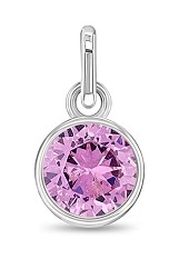 nice sterling silver cubic zirconia October birthstone baby charm 